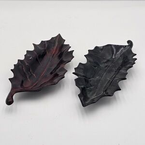 Metal Leaf Textured Tray with Patina Accents